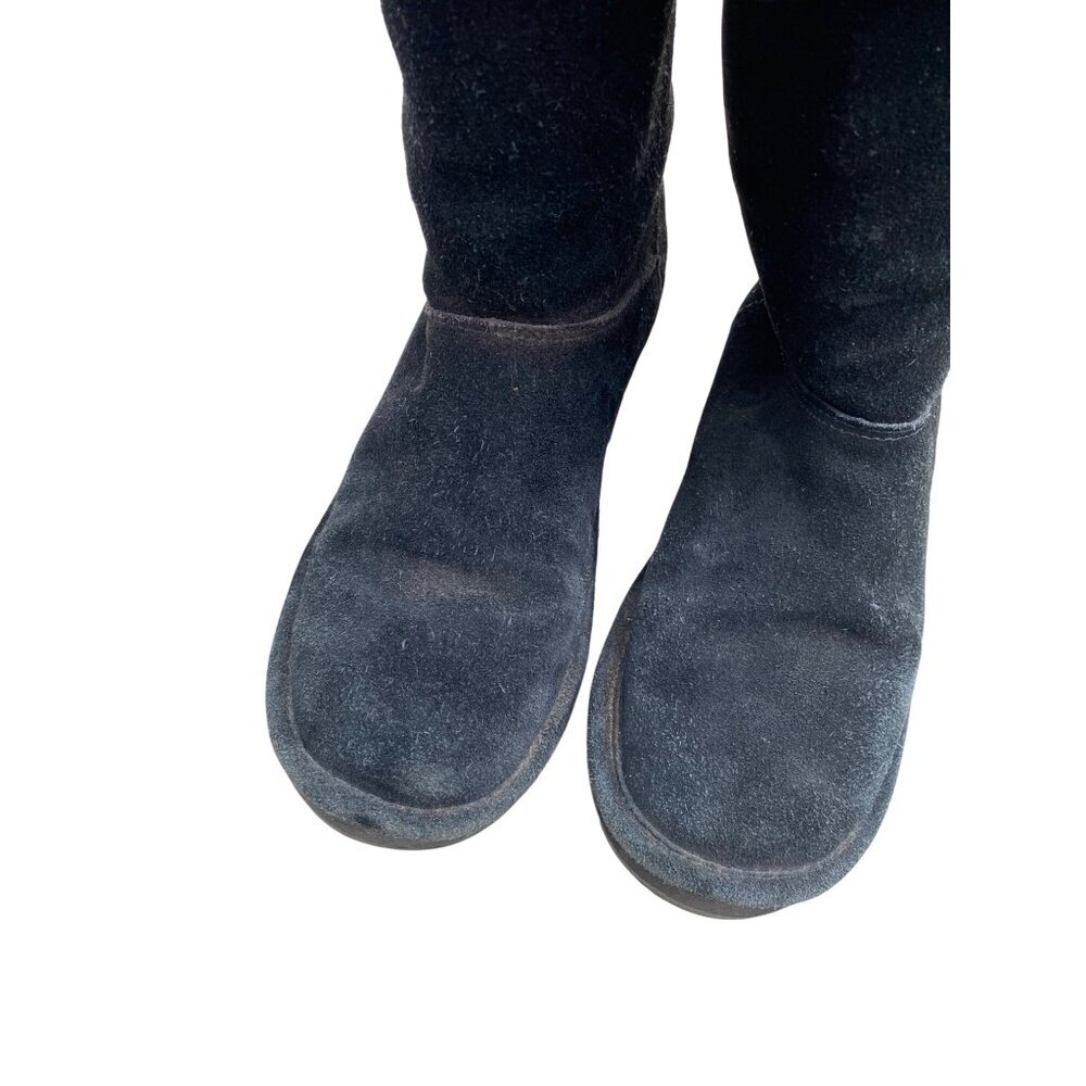 Michael Kors Womens Suede Fur-Lined Boots Size 8 Black